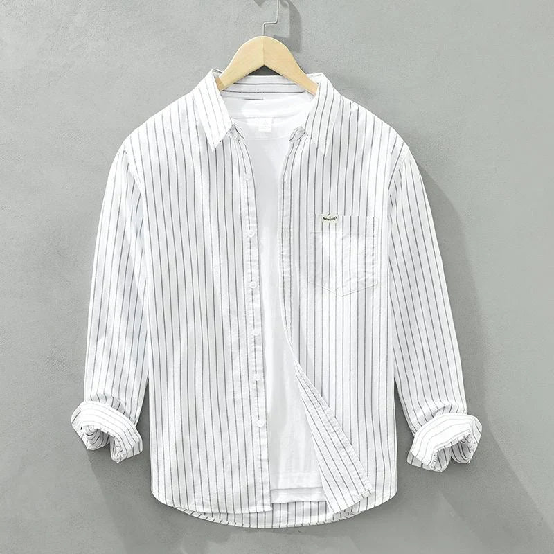 Edwin | Camisa De Manga Larga a Rayas Con Botones