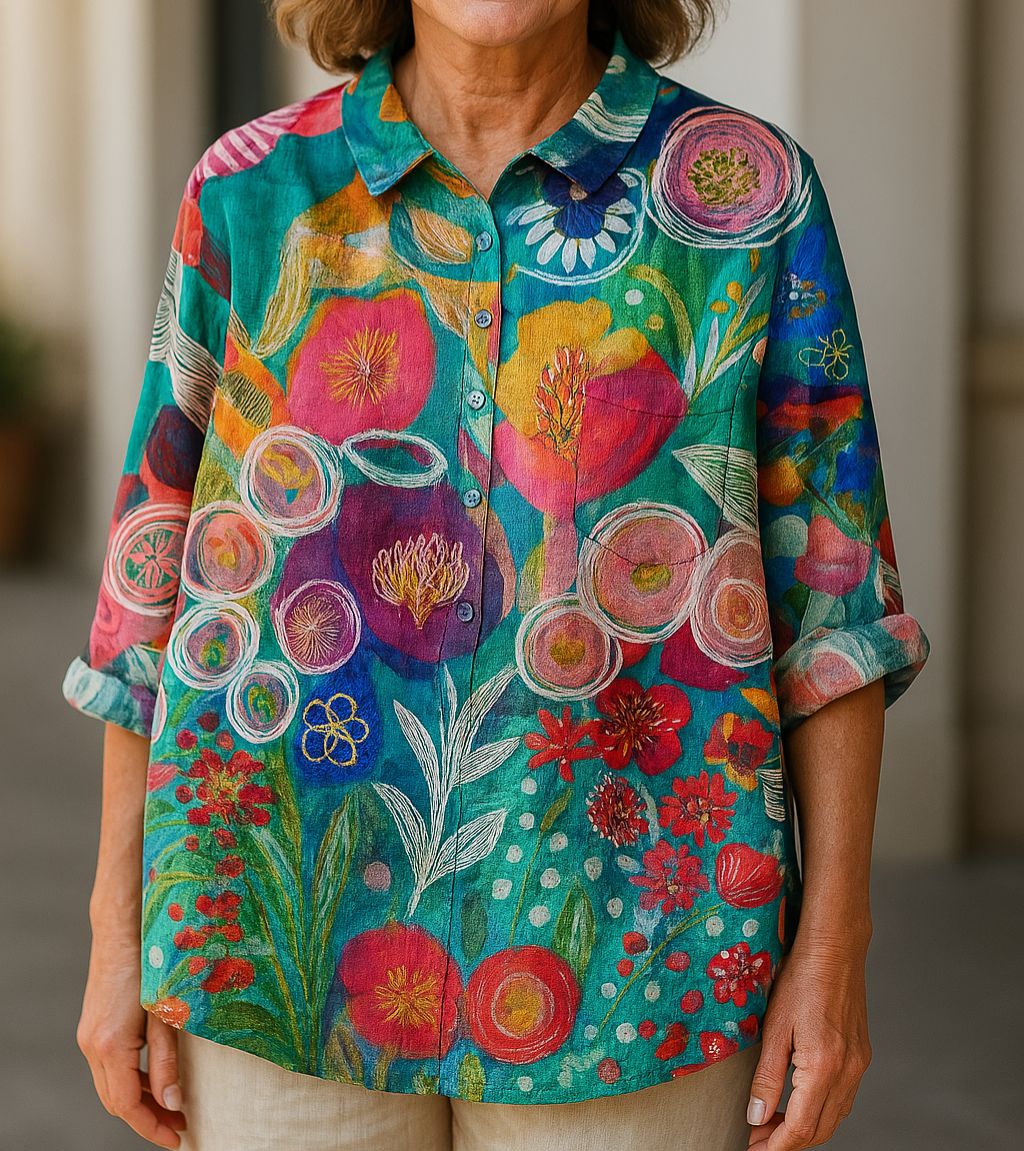 Petra | Camisa Con Cuello, Botones en La Parte Delantera Y Estampado Floral