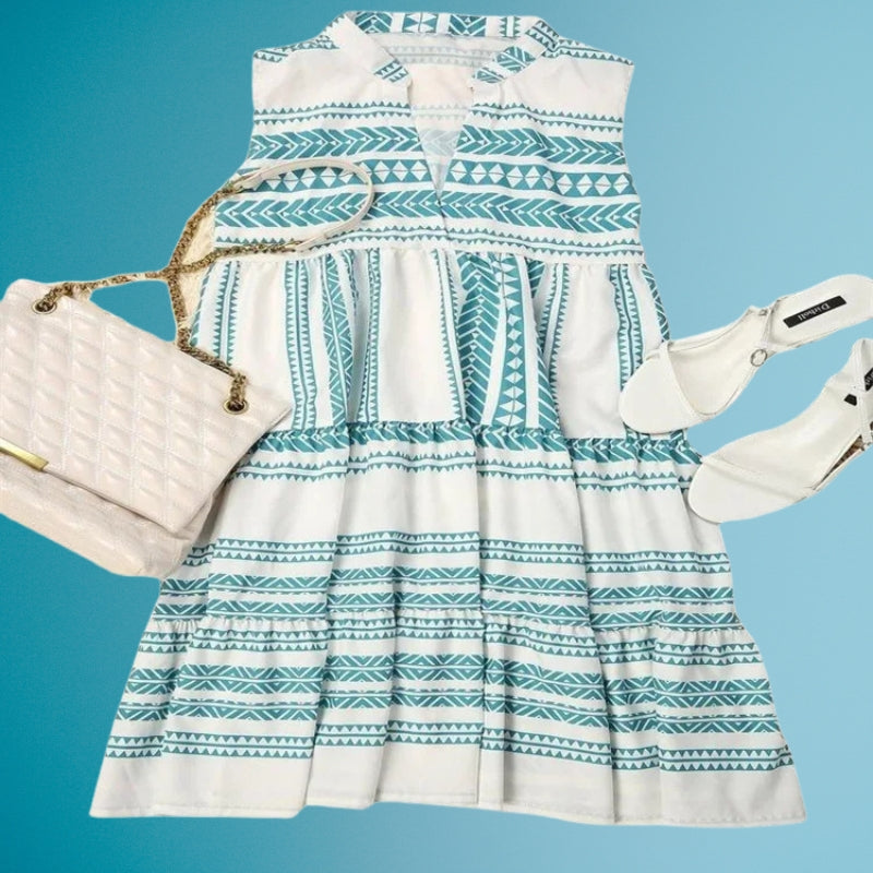 Lylah | Vestido de Verano Sin Mangas Con Estampado y Cuello en V