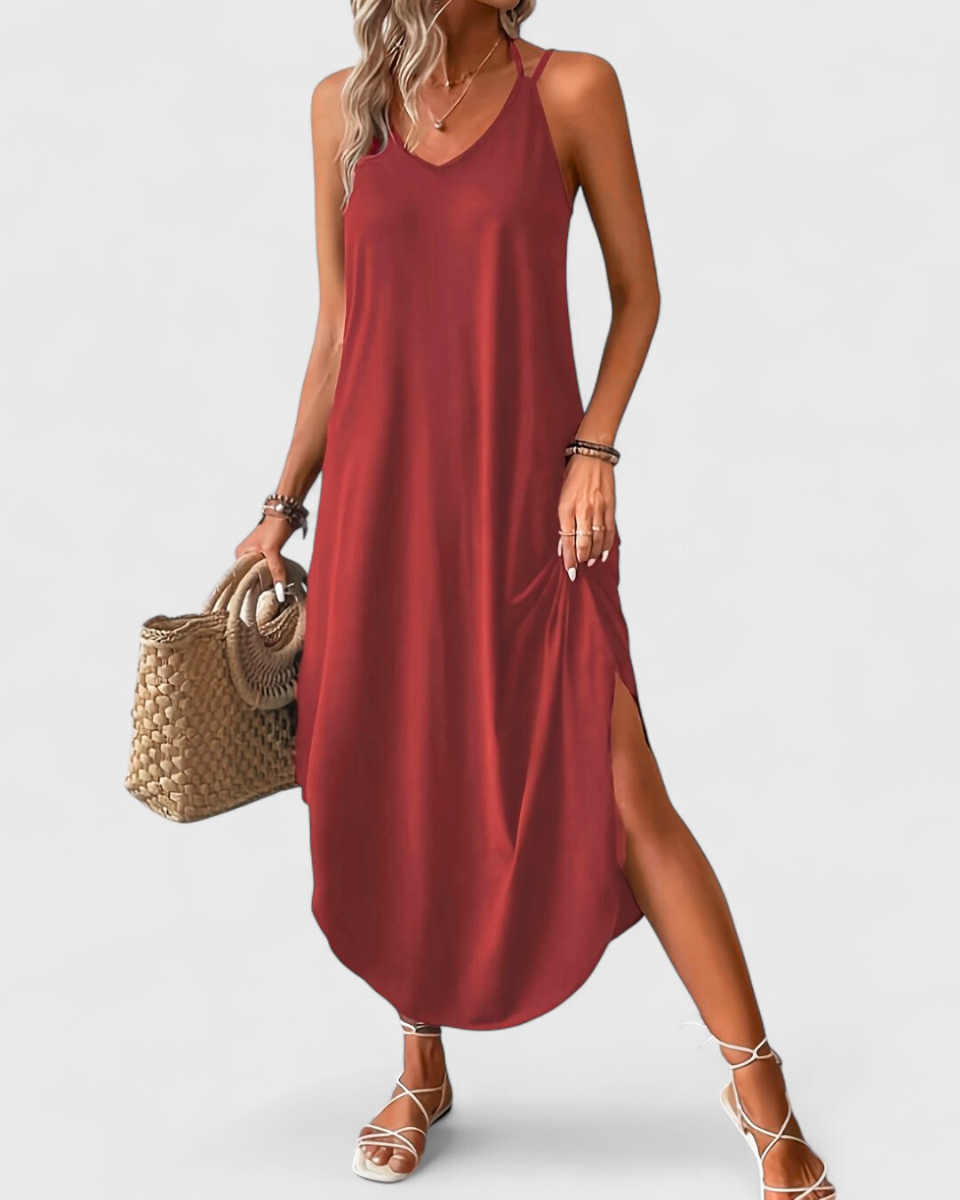 Tracie | Vestido Largo Sin Mangas Con Escote V