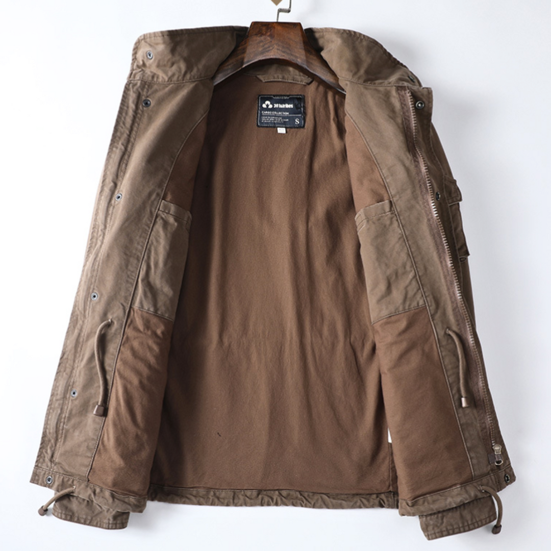 Sergei - Chaqueta Cargo Utilitaria Con Cuello Alto y Manga Larga