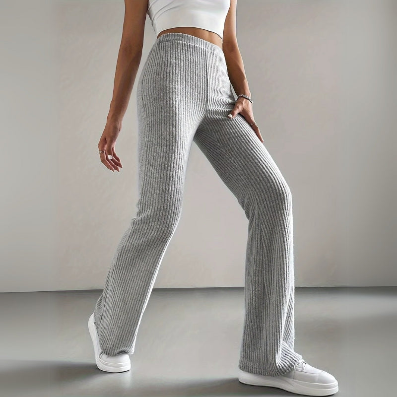 Kathrine | Pantalones De Punto Acampanados De Cintura Alta