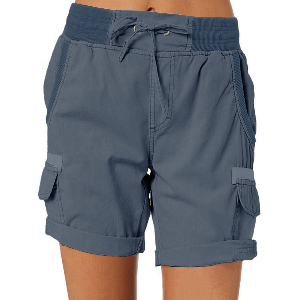 Audria | Pantalones Cortos Cargo Informales Con Cintura Elástica