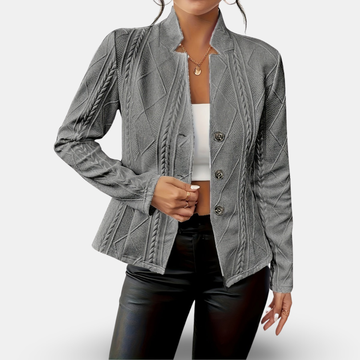 Lynn | Blazer De Manga Larga Con Textura Y Tres Botones