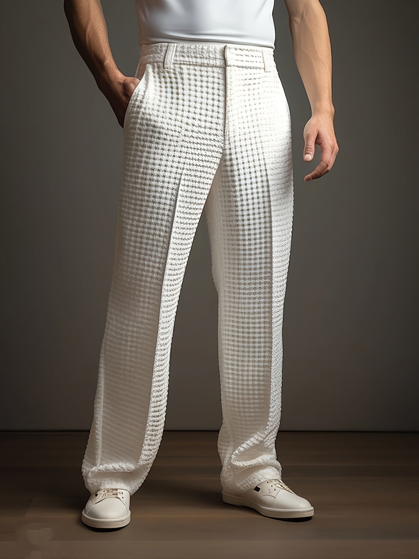 Harmen | Pantalones De Hombre De Corte Recto Con Textura