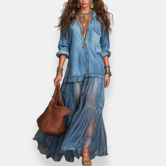 Zaynab | Vestido Maxi Bohemio Con Volantes