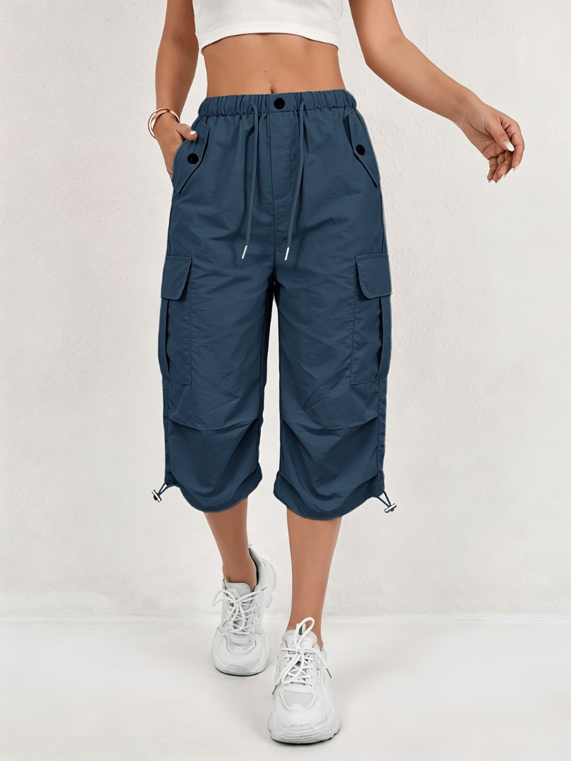 Nanna | Pantalones Cargo de Tres Cuartos Con Cordón y Bolsillos