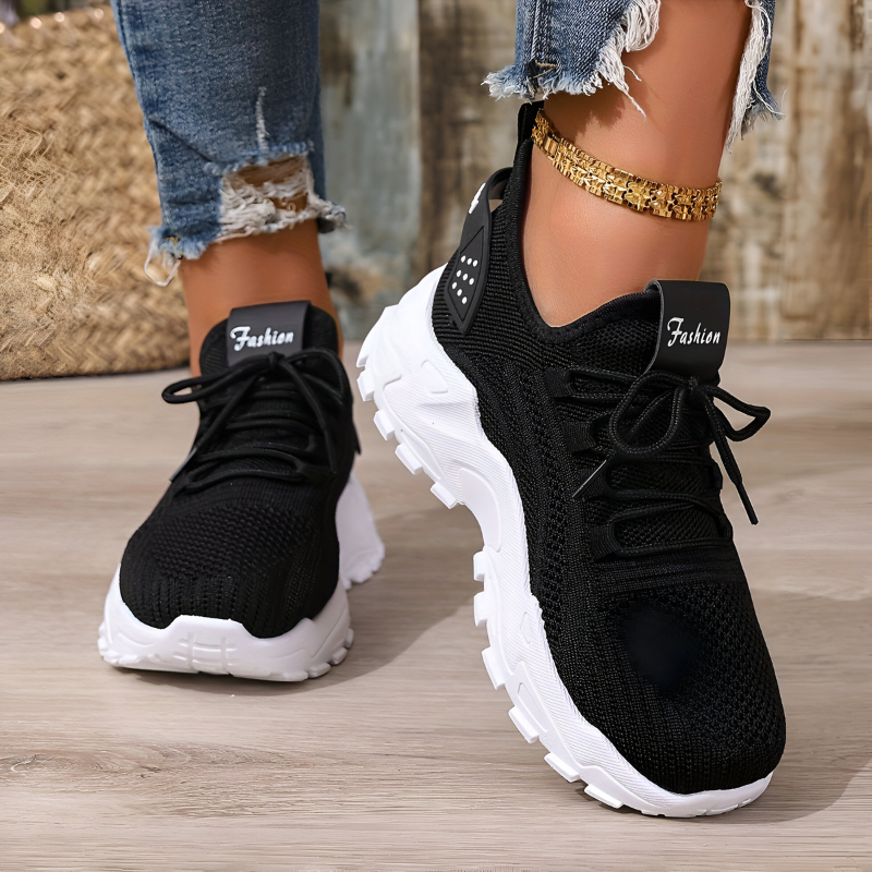 Eshara | Zapatillas de Malla con Cordones y Suela Gruesa