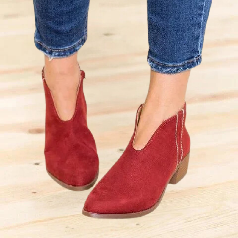 Philomena | Botines De Punta Afilada Y Tacón Grueso