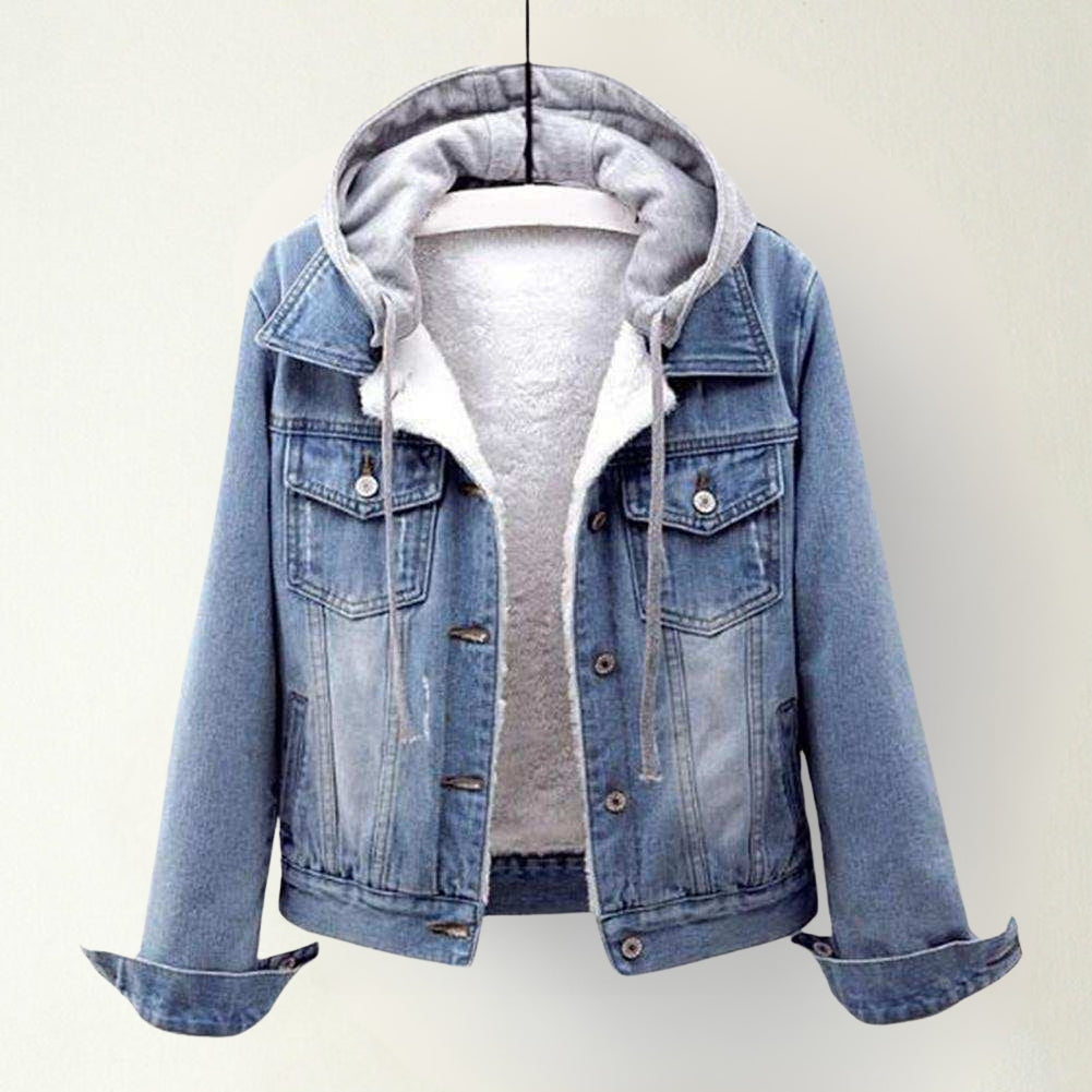 Callina | Chaqueta de Manga Larga Con Capucha Estilo Vaquero y Bolsillos