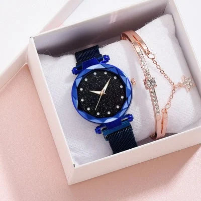 Enola | Conjunto De Reloj Con Esfera Brillante Y Correa De Malla