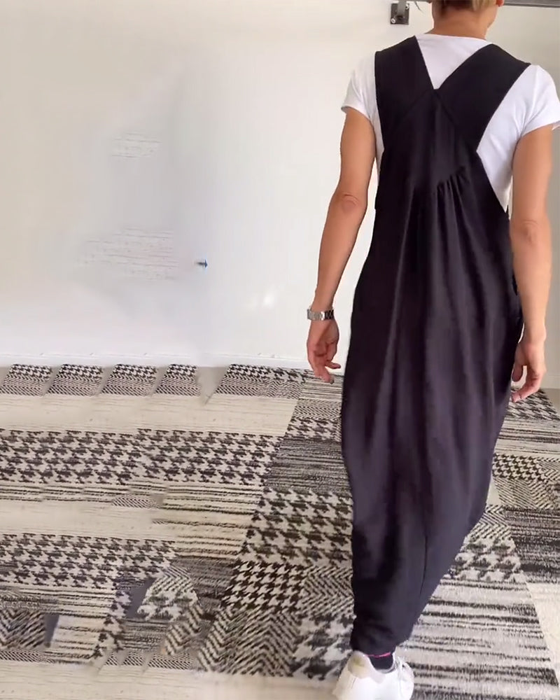 Marleen | Vestido Tipo Pichi Largo Con Tirantes Anchos