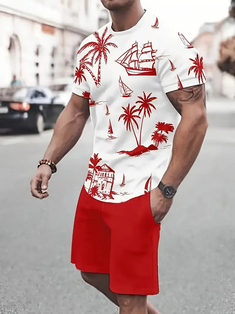 Barea | Conjunto Camiseta Tropical Y Shorts