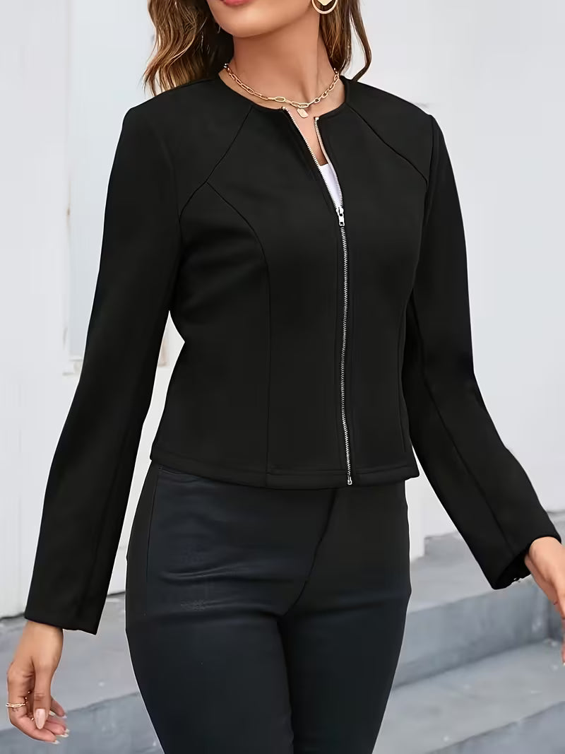 Eria | Chaqueta Con Cuello Redondo Y Cremallera
