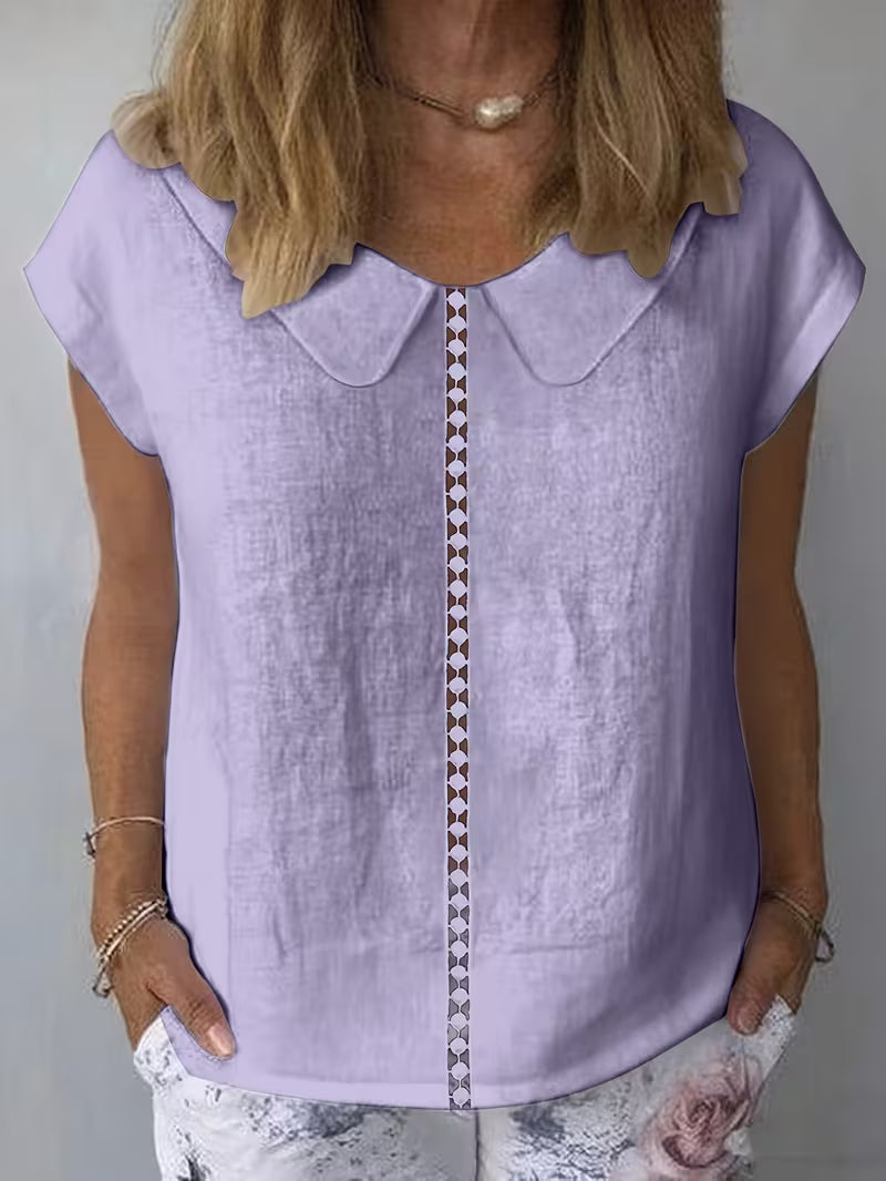 Aurelia | Blusa de Manga Corta con Corte Delantero