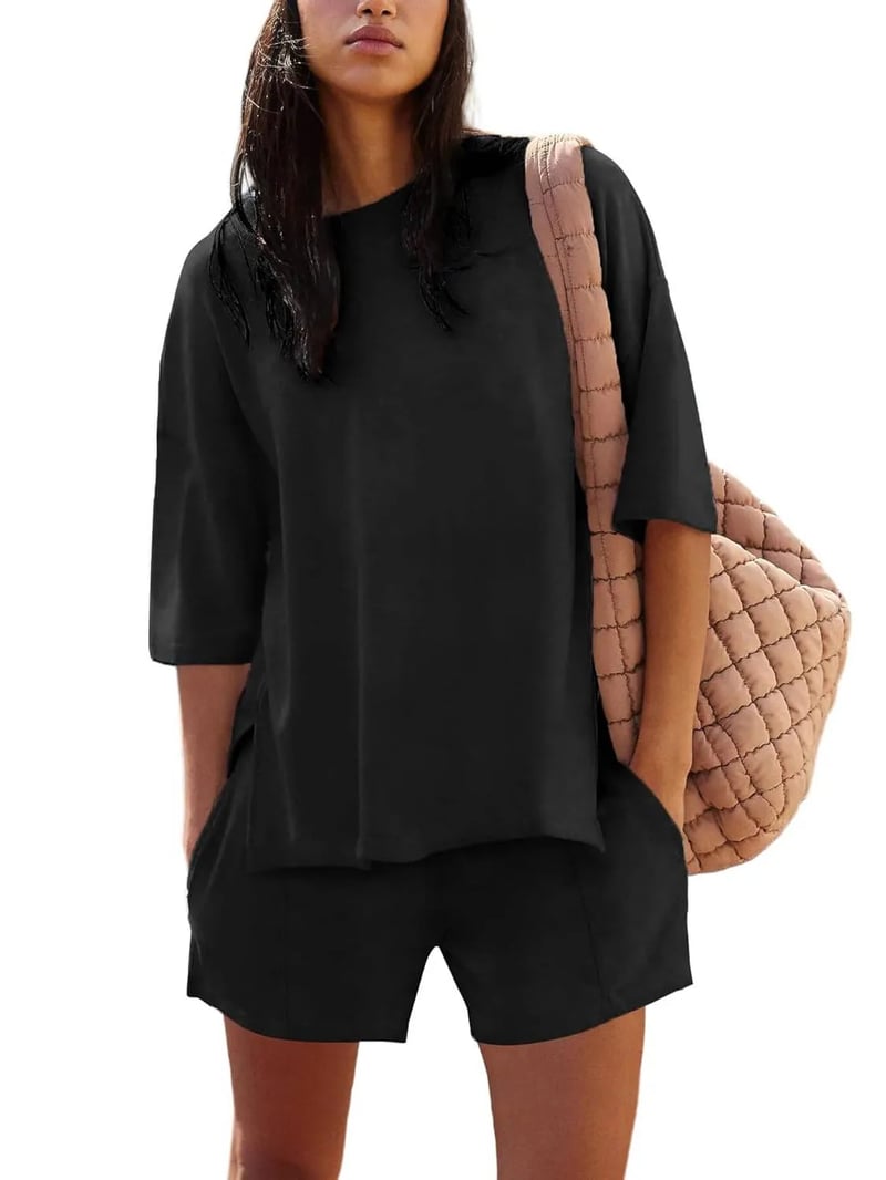 Iselin | Conjunto De Dos Piezas Con Cuello Redondo Y Pantalones Cortos