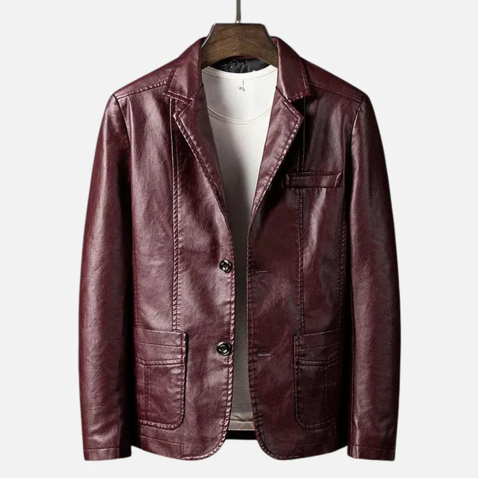 Heinz | Chaqueta Vintage Estilo Cuero Con Botones