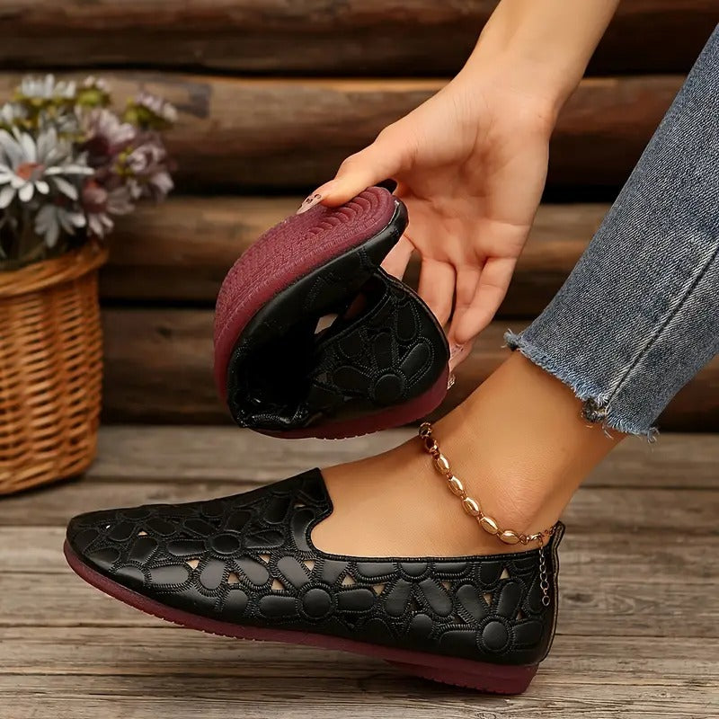 Veronica | Zapatos Planos Calados con Diseño Floral
