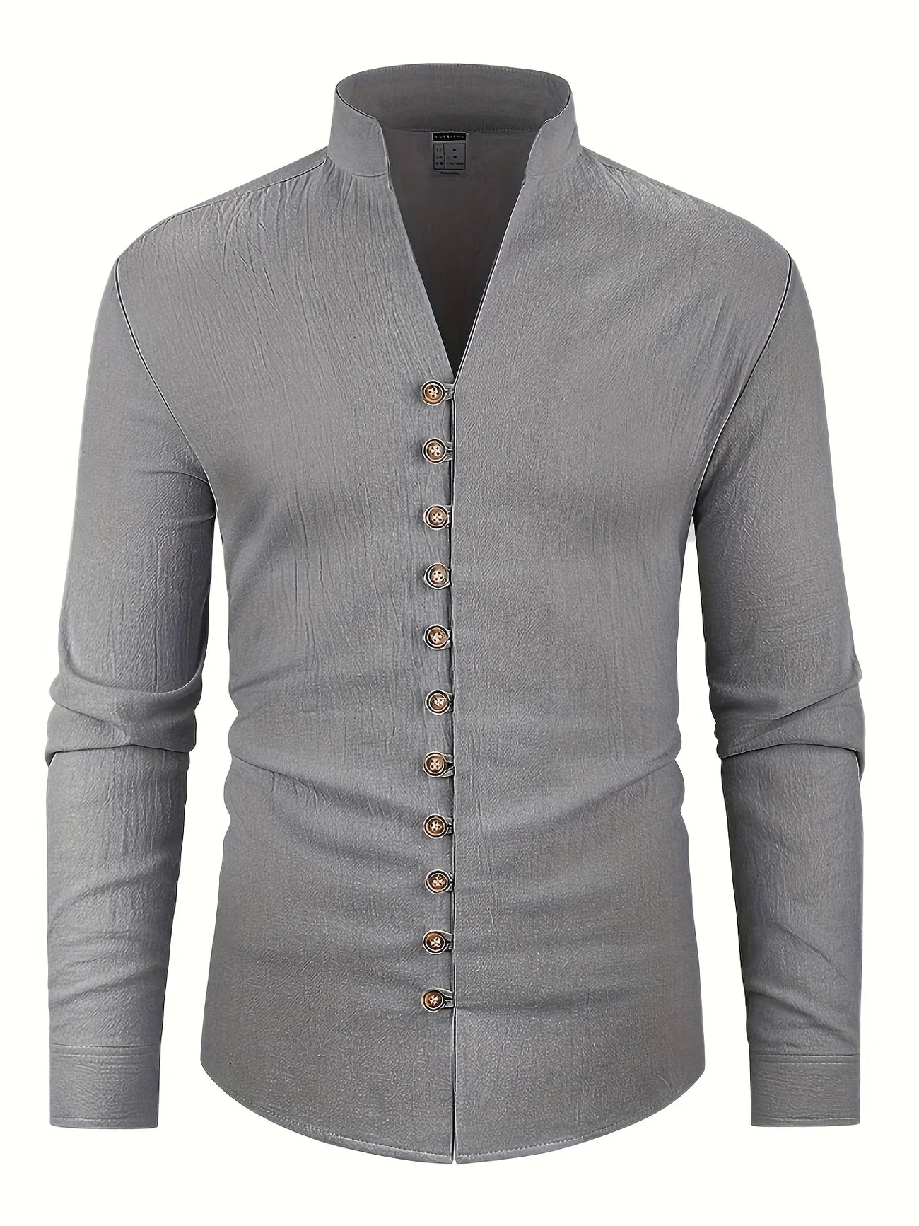 Shayne | Camisa De Hombre Con Cuello Alto Y Botones en La Parte Delantera