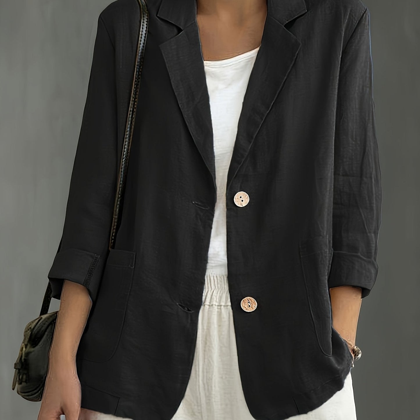 Jayde | Chaqueta Blazer Con Mangas Remangadas Y Bolsillos