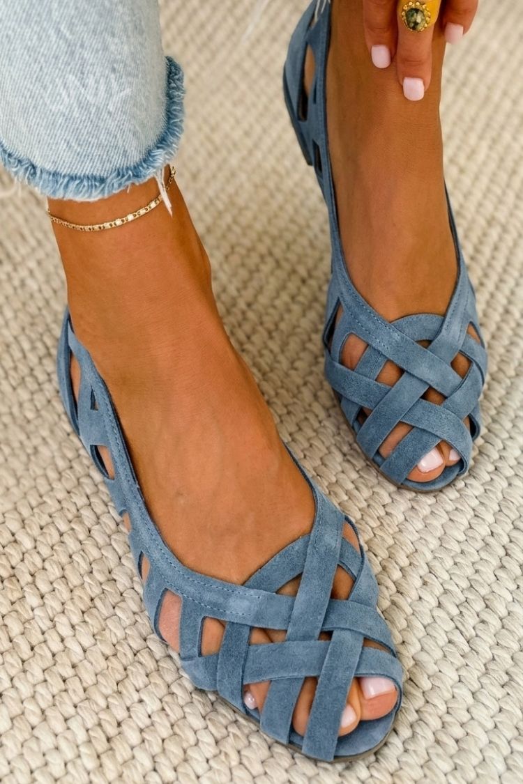 Darsy | Sandalias de Cuña Con Tiras Cruzadas y Puntera Abierta