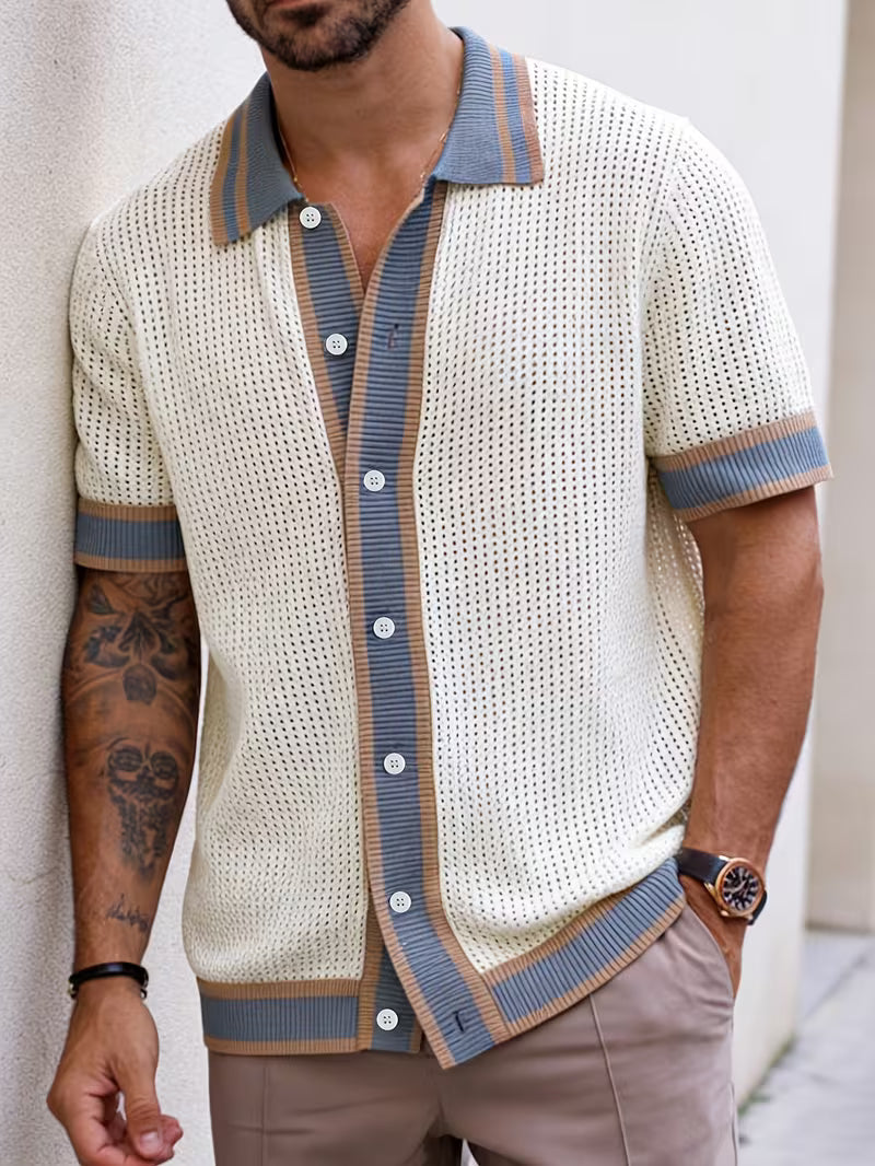 Walt | Camisa De Punto de Manga Corta Con Cuello Solapa