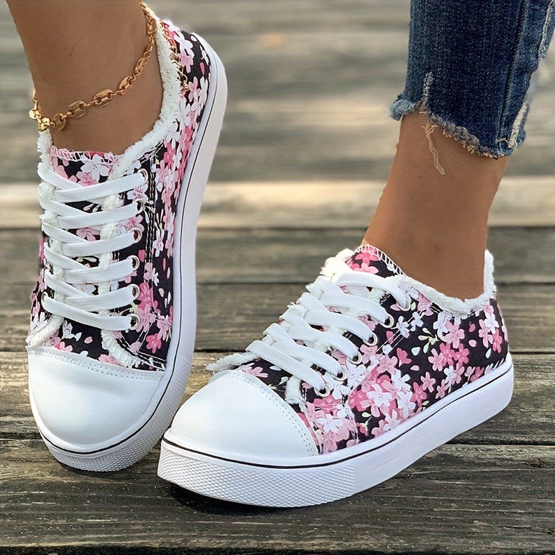 Bristy | Zapatillas Con Estampado Floral y Cierre de Cordones