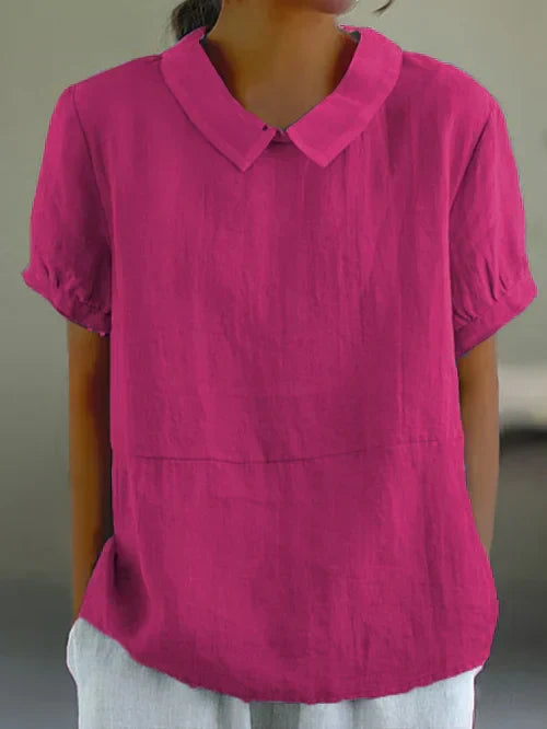 Henny | Blusa Manga Corta con Cuello Peter Pan