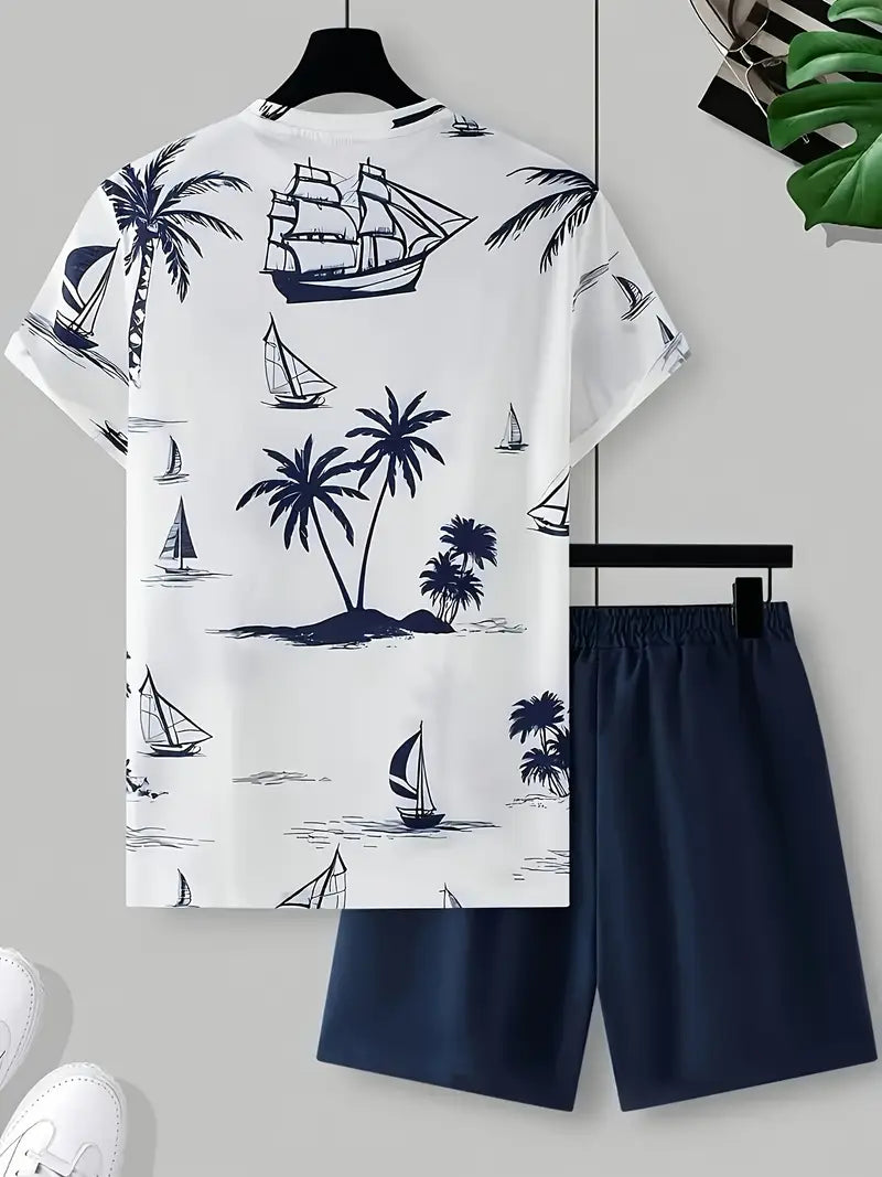 Barea | Conjunto Camiseta Tropical Y Shorts