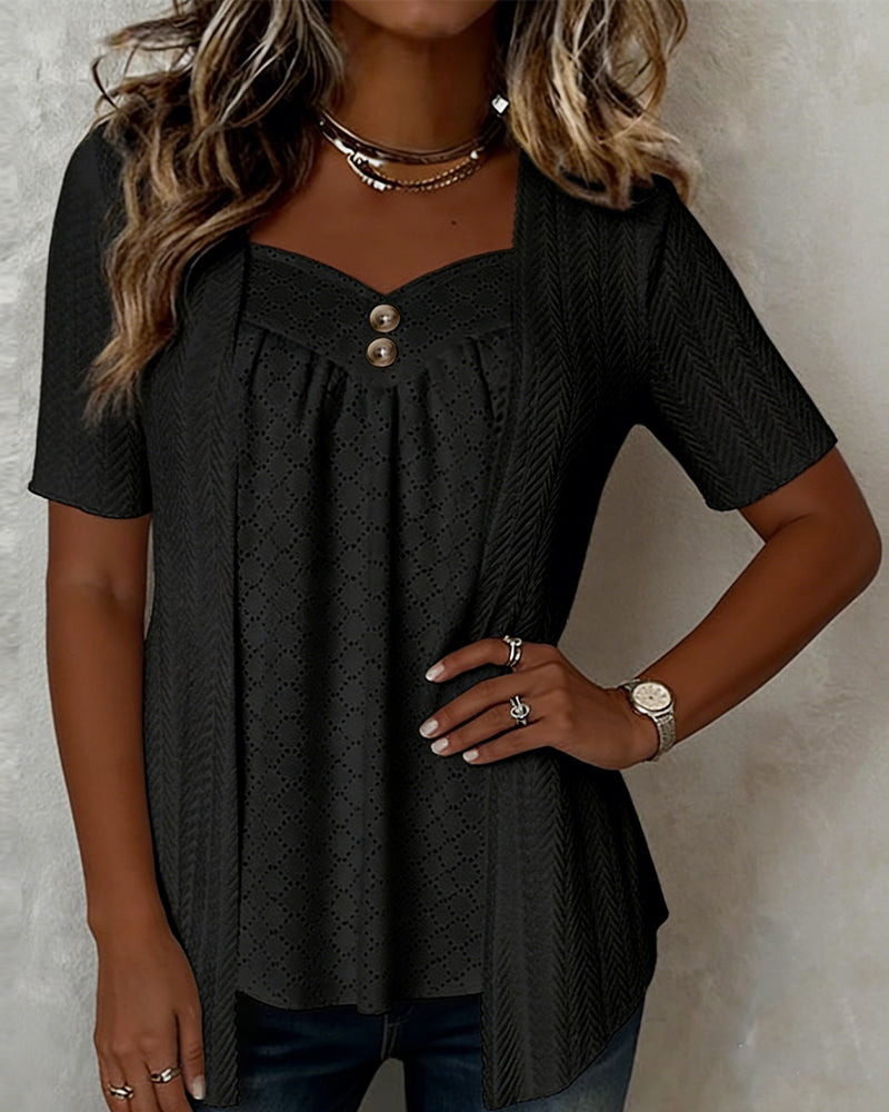 Shilina | Blusa Texturizada con Escote Cuadrado