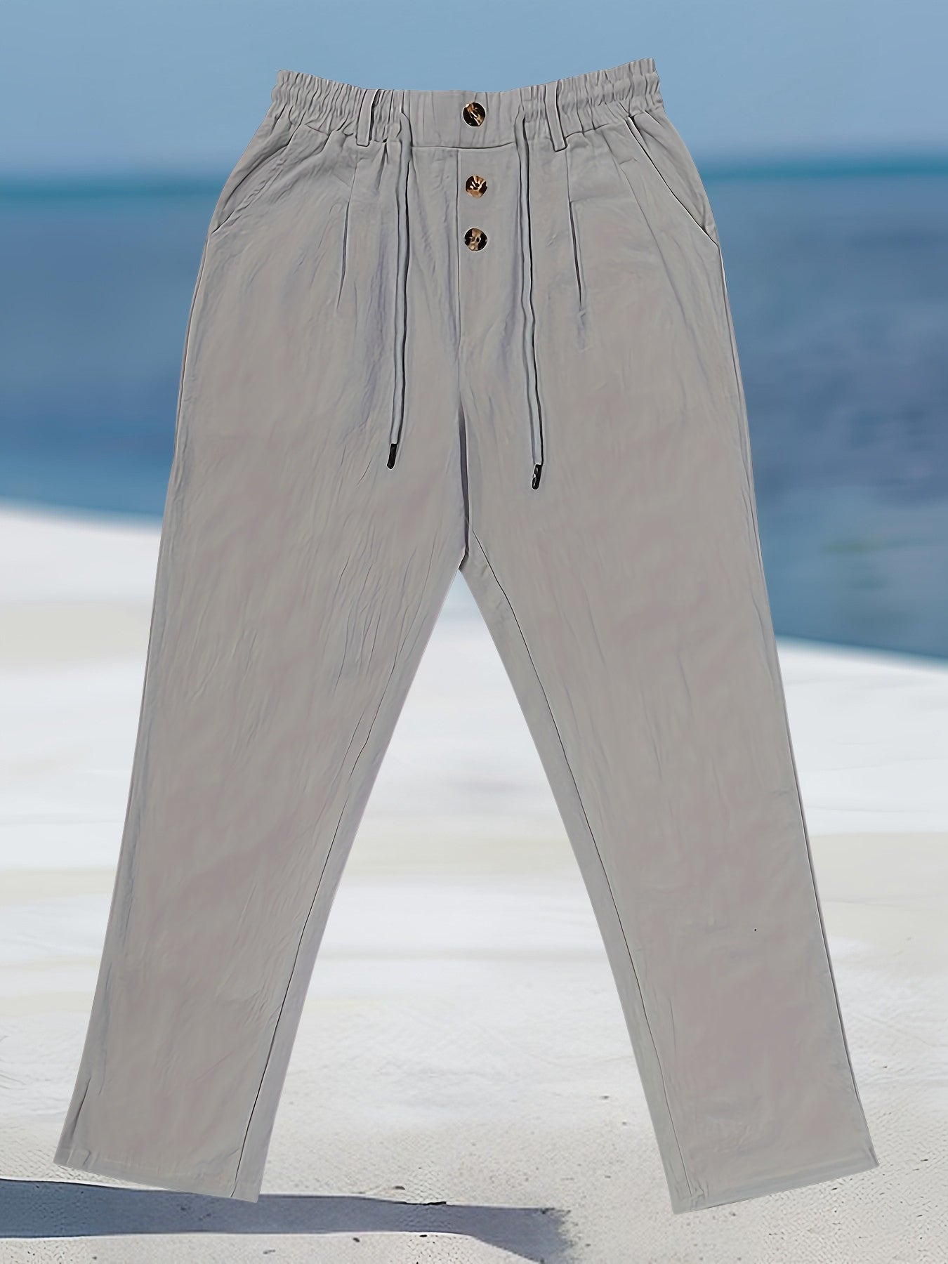 Aznar - Pantalón recto de lino con Cordón