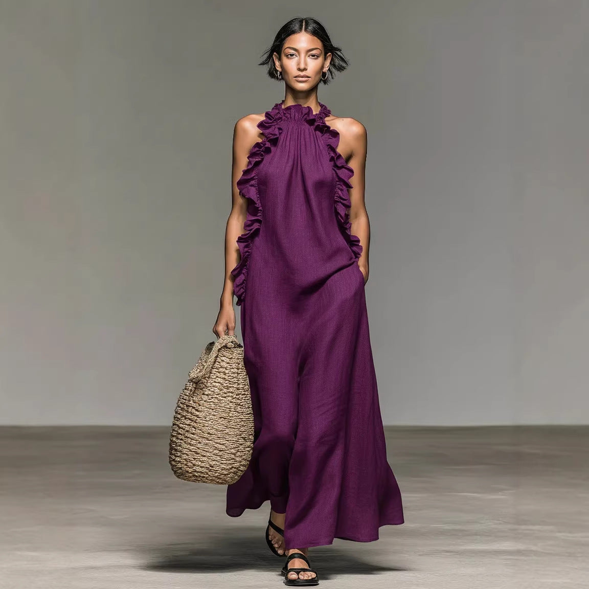 Vasara | Vestido Maxi Sin Mangas Con Volantes