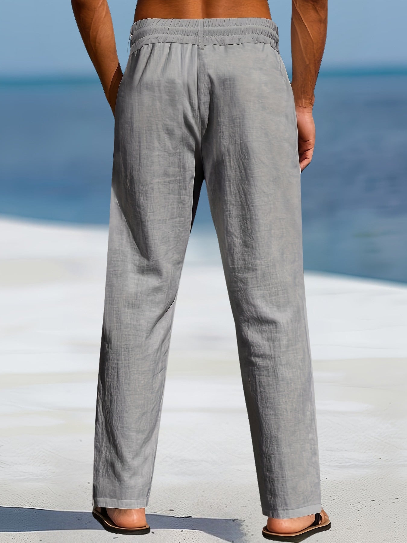 Aznar - Pantalón recto de lino con Cordón