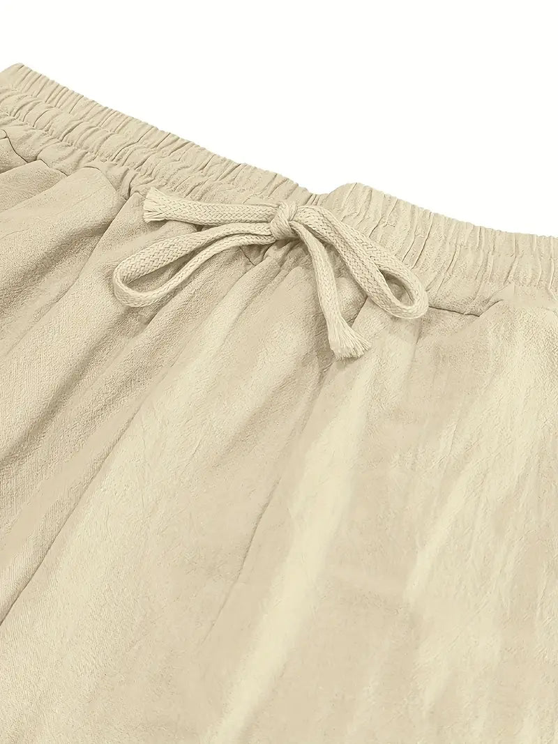 Babaev | Pantalones Anchos de Lino Con Cordón