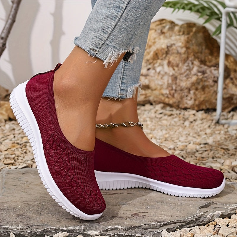 Syffina - Zapatos Sin Cordones de Punto Transpirable