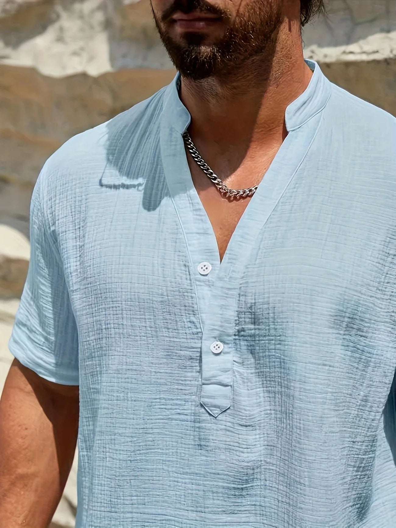 Sancho | Camisa Manga Corta Cuello Mao