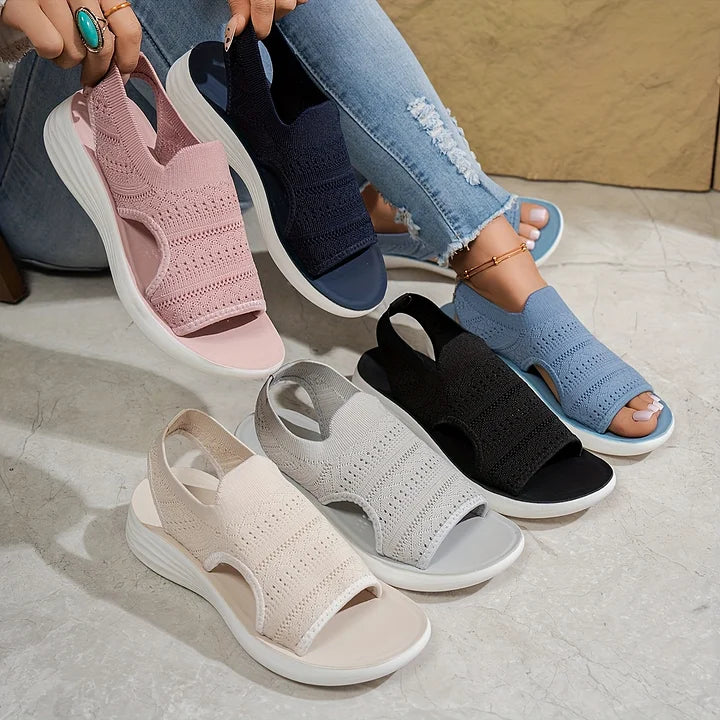 Deborish - Sandalias de Plataforma Sin Cordones de Punto