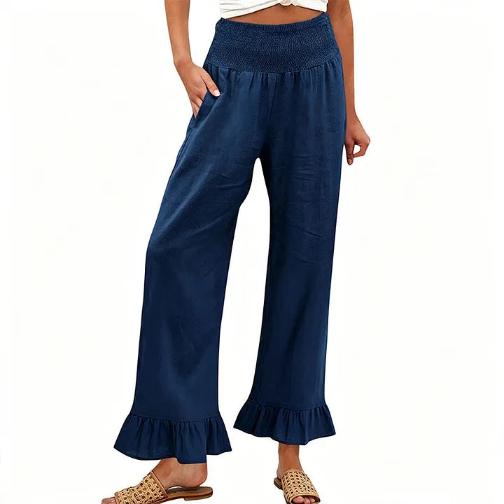 Moriom | Pantalón Holgado Con Volante Bajo