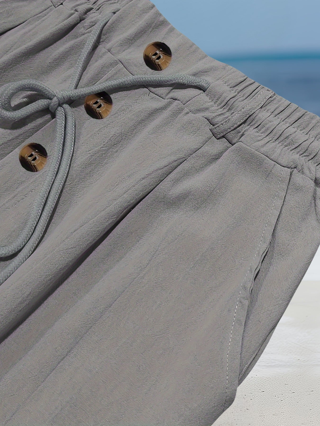 Aznar - Pantalón recto de lino con Cordón