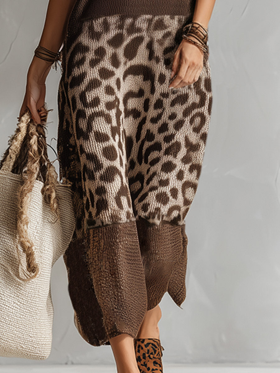 Ameliae | Vestido MIDI Sin Mangas Con Estampado De Leopardo