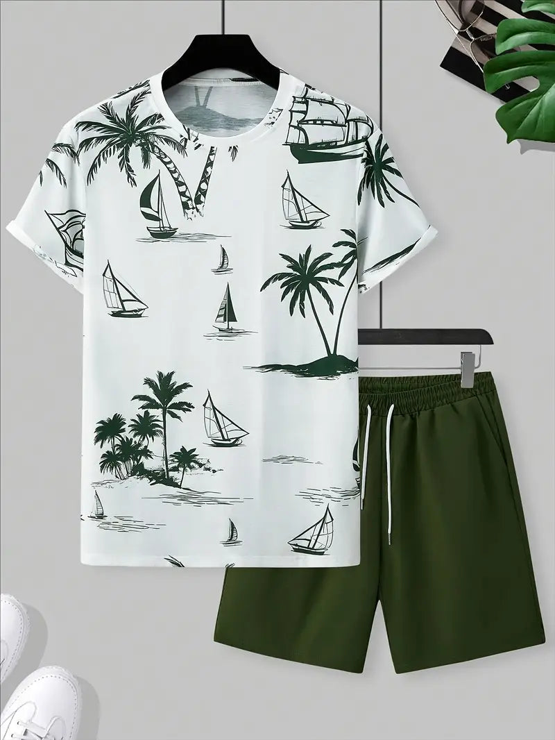 Barea | Conjunto Camiseta Tropical Y Shorts