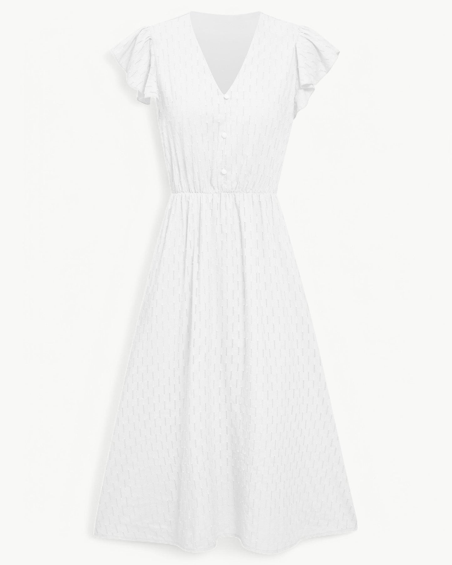 Julieta | Vestido MIDI Con Cuello en V Y Mangas Con Volantes