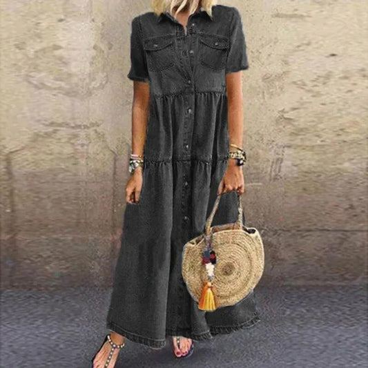 Gudelia | Vestido Camisero Largo Con Botones en La Parte Delantera
