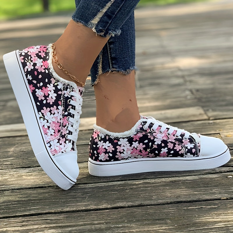 Bristy | Zapatillas Con Estampado Floral y Cierre de Cordones