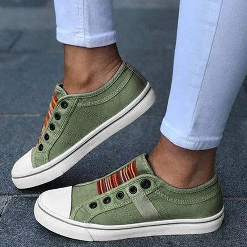 Guldy | Zapatillas De Lona Sin Cordones Con Puntera en Contraste