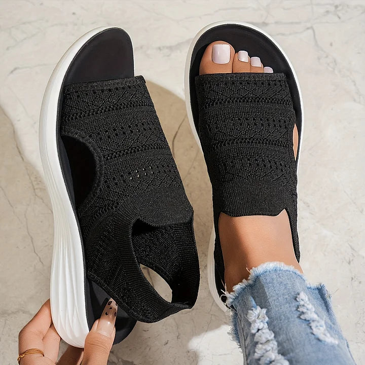 Deborish - Sandalias de Plataforma Sin Cordones de Punto