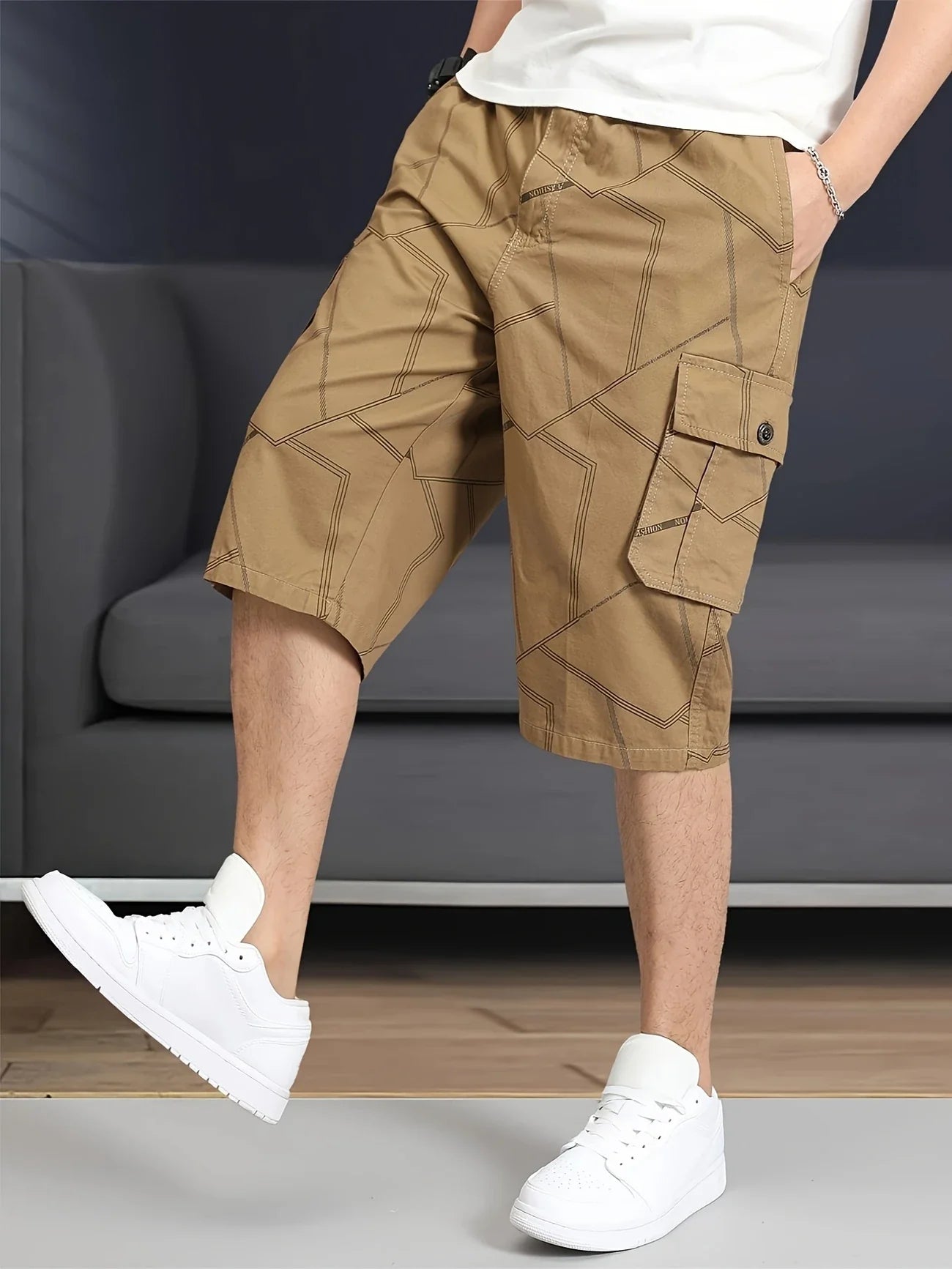 Hazlewood | Bermuda Larga Hombre Cargo Algodón
