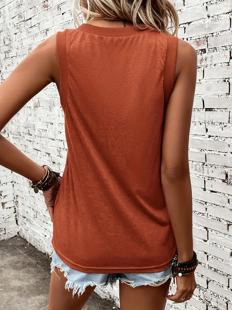 Annelies | Camiseta Sin Mangas De Corte Holgado Con Cuello en V