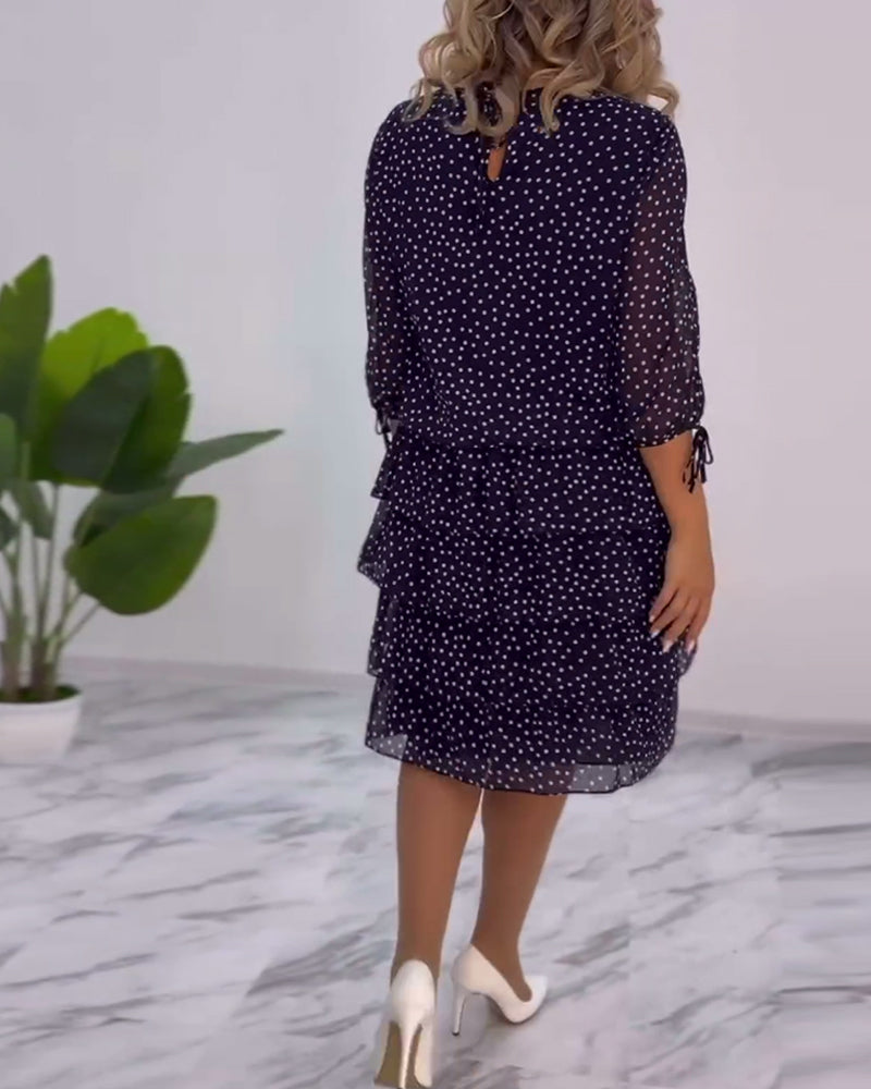 Meirit | Vestido Midi Escalonado Con Lunares