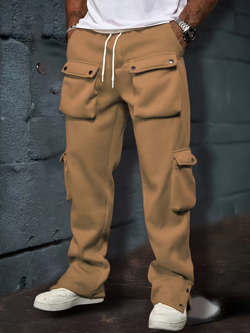 Deyan | Pantalones Cargo Con Cordón Y Múltiples Bolsillos